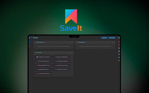 SaveIt Bookmark Manager from Chrome web store to be run with OffiDocs Chromium online SaveIt Bookmark Manager from Chrome web store to be run with OffiDocs Chromium online
