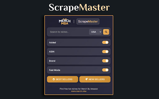 ScrapeMaster | Merch MBA from Chrome web store to be run with OffiDocs Chromium online ScrapeMaster | Merch MBA from Chrome web store to be run with OffiDocs Chromium online