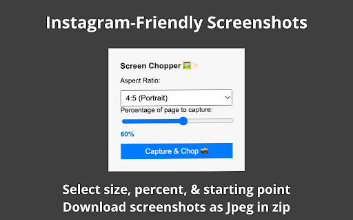 Screen Chopper from Chrome web store to be run with OffiDocs Chromium online Screen Chopper from Chrome web store to be run with OffiDocs Chromium online