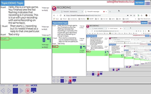 Screen Recording for Timeshift Messenger from Chrome web store to be run with OffiDocs Chromium online Screen Recording for Timeshift Messenger from Chrome web store to be run with OffiDocs Chromium online