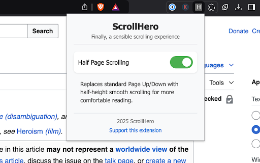 ScrollHero from Chrome web store to be run with OffiDocs Chromium online ScrollHero from Chrome web store to be run with OffiDocs Chromium online