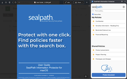 SealPath Information Protector from Chrome web store to be run with OffiDocs Chromium online SealPath Information Protector from Chrome web store to be run with OffiDocs Chromium online