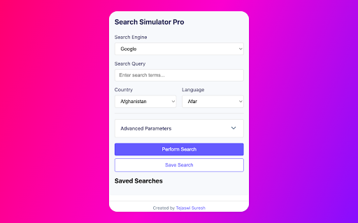 Search Engine Simulator Pro from Chrome web store to be run with OffiDocs Chromium online Search Engine Simulator Pro from Chrome web store to be run with OffiDocs Chromium online