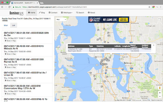 Seattle 911 Dispatch Incidents Monitor from Chrome web store to be run with OffiDocs Chromium online Seattle 911 Dispatch Incidents Monitor from Chrome web store to be run with OffiDocs Chromium online