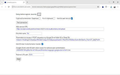 Send screenshots to web service from Chrome web store to be run with OffiDocs Chromium online Send screenshots to web service from Chrome web store to be run with OffiDocs Chromium online
