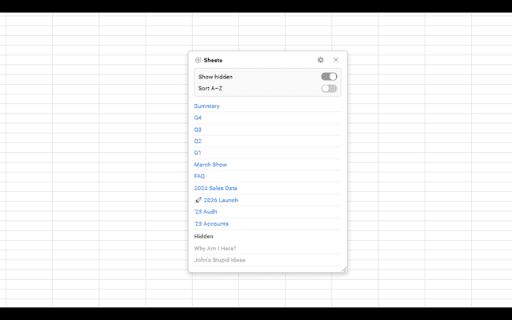 Sheet Navigator from Chrome web store to be run with OffiDocs Chromium online Sheet Navigator from Chrome web store to be run with OffiDocs Chromium online