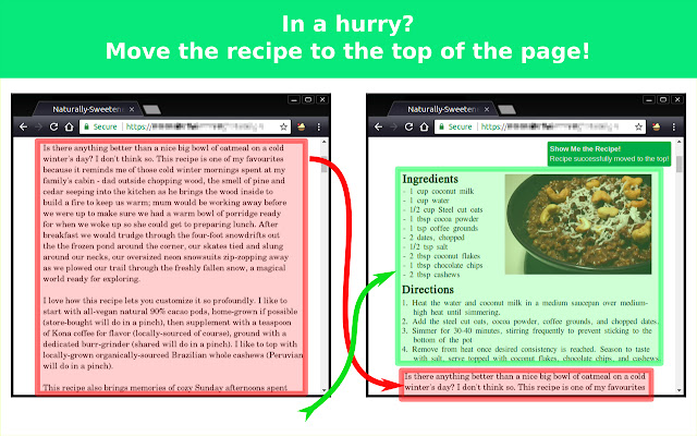 Show Me The Recipe! from Chrome web store to be run with OffiDocs Chromium online Show Me The Recipe! from Chrome web store to be run with OffiDocs Chromium online