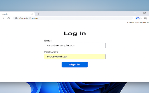 Show Password Field from Chrome web store to be run with OffiDocs Chromium online Show Password Field from Chrome web store to be run with OffiDocs Chromium online