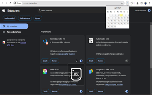Simple Date Picker from Chrome web store to be run with OffiDocs Chromium online Simple Date Picker from Chrome web store to be run with OffiDocs Chromium online