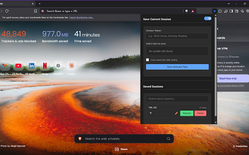 Simple Tab Session Saver from Chrome web store to be run with OffiDocs Chromium online Simple Tab Session Saver from Chrome web store to be run with OffiDocs Chromium online
