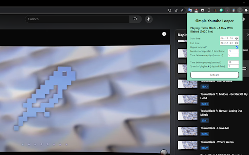 Simple Youtube Looper from Chrome web store to be run with OffiDocs Chromium online Simple Youtube Looper from Chrome web store to be run with OffiDocs Chromium online