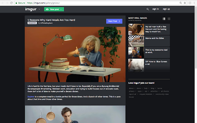 Skip Promoted Imgur Ads from Chrome web store to be run with OffiDocs Chromium online Skip Promoted Imgur Ads from Chrome web store to be run with OffiDocs Chromium online