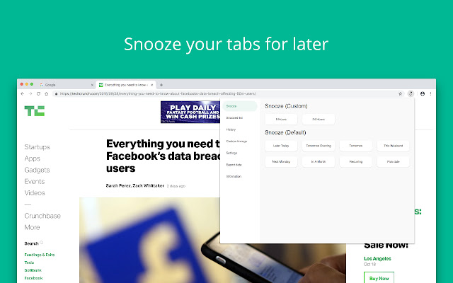 Snooze Tabby from Chrome web store to be run with OffiDocs Chromium online Snooze Tabby from Chrome web store to be run with OffiDocs Chromium online