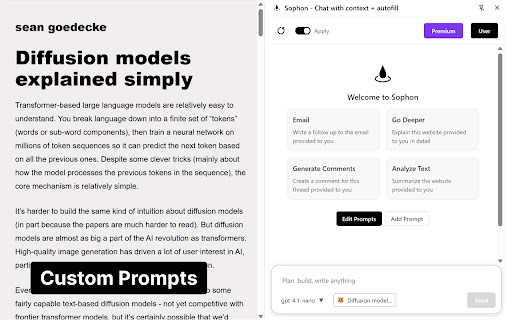 Sophon Gemini/OpenAI Sidebar with Webpage Chat from Chrome web store to be run with OffiDocs Chromium online Sophon Gemini/OpenAI Sidebar with Webpage Chat from Chrome web store to be run with OffiDocs Chromium online