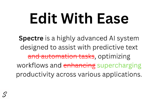 Spectre: AI Editor for Google Docs from Chrome web store to be run with OffiDocs Chromium online Spectre: AI Editor for Google Docs from Chrome web store to be run with OffiDocs Chromium online