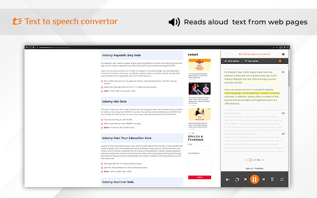 Speech my text from Chrome web store to be run with OffiDocs Chromium online Speech my text from Chrome web store to be run with OffiDocs Chromium online