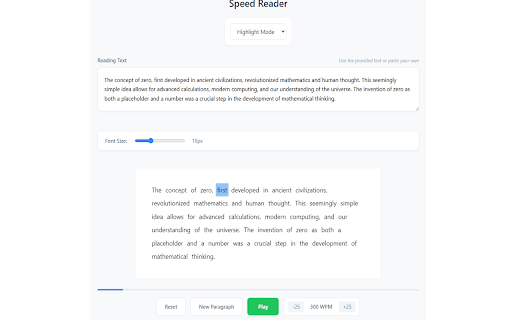 SpeedReader from Chrome web store to be run with OffiDocs Chromium online SpeedReader from Chrome web store to be run with OffiDocs Chromium online