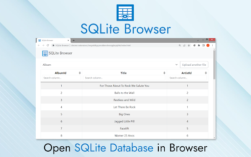SQLite browser from Chrome web store to be run with OffiDocs Chromium online SQLite browser from Chrome web store to be run with OffiDocs Chromium online