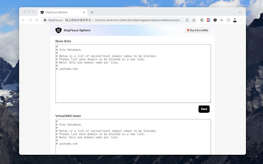 StayFocus:阻止网站并保持专注 from Chrome web store to be run with OffiDocs Chromium online StayFocus:阻止网站并保持专注 from Chrome web store to be run with OffiDocs Chromium online