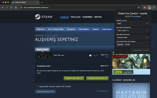 Steam Kur Çevirici from Chrome web store to be run with OffiDocs Chromium online Steam Kur Çevirici from Chrome web store to be run with OffiDocs Chromium online