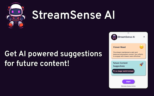 StreamSense AI from Chrome web store to be run with OffiDocs Chromium online StreamSense AI from Chrome web store to be run with OffiDocs Chromium online