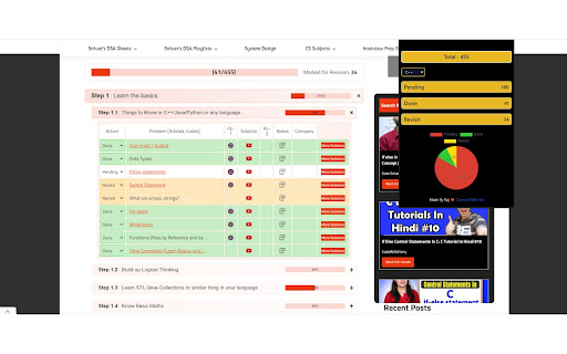 Striver SDE Sheet Assistant from Chrome web store to be run with OffiDocs Chromium online Striver SDE Sheet Assistant from Chrome web store to be run with OffiDocs Chromium online