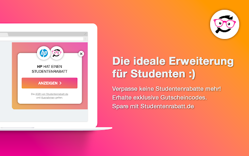 Studentenrabatt DE Erhalte Gutscheincodes from Chrome web store to be run with OffiDocs Chromium online Studentenrabatt DE Erhalte Gutscheincodes from Chrome web store to be run with OffiDocs Chromium online