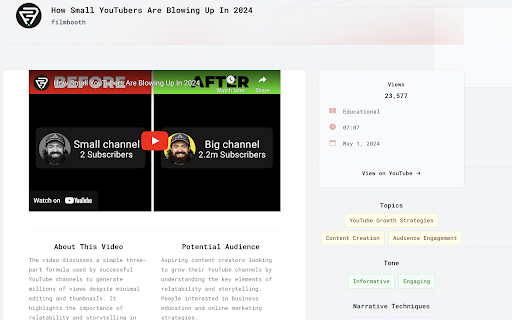 Subscribr YouTube Video Breakdown from Chrome web store to be run with OffiDocs Chromium online Subscribr YouTube Video Breakdown from Chrome web store to be run with OffiDocs Chromium online