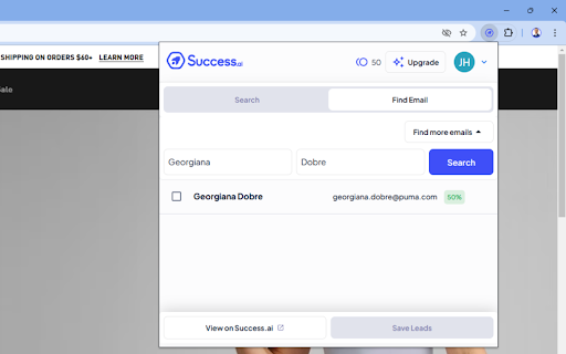 Success.ai Email Finder from Chrome web store to be run with OffiDocs Chromium online Success.ai Email Finder from Chrome web store to be run with OffiDocs Chromium online
