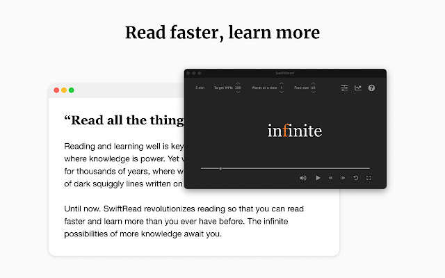 SwiftRead read faster, learn more from Chrome web store to be run with OffiDocs Chromium online SwiftRead read faster, learn more from Chrome web store to be run with OffiDocs Chromium online