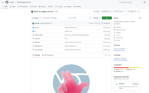 Swipe Navigation Gesture (back forth) from Chrome web store to be run with OffiDocs Chromium online Swipe Navigation Gesture (back forth) from Chrome web store to be run with OffiDocs Chromium online