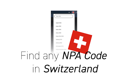 Swiss NPA List from Chrome web store to be run with OffiDocs Chromium online Swiss NPA List from Chrome web store to be run with OffiDocs Chromium online