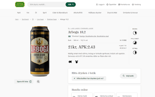Systembolaget Extension from Chrome web store to be run with OffiDocs Chromium online Systembolaget Extension from Chrome web store to be run with OffiDocs Chromium online
