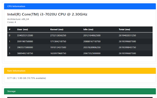 System Info from Chrome web store to be run with OffiDocs Chromium online System Info from Chrome web store to be run with OffiDocs Chromium online