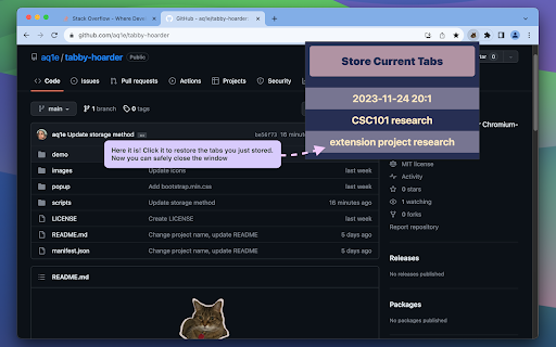 Tabby Hoarder from Chrome web store to be run with OffiDocs Chromium online Tabby Hoarder from Chrome web store to be run with OffiDocs Chromium online