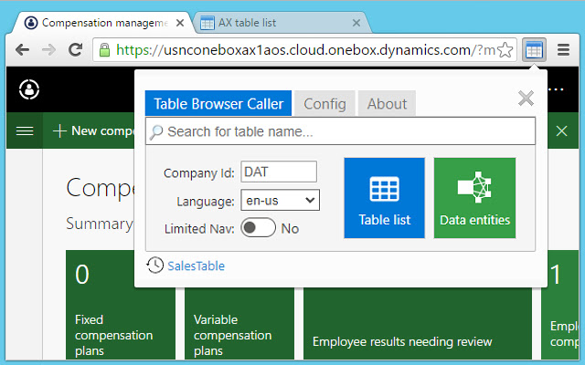 Table Browser Caller for D365FO from Chrome web store to be run with OffiDocs Chromium online Table Browser Caller for D365FO from Chrome web store to be run with OffiDocs Chromium online