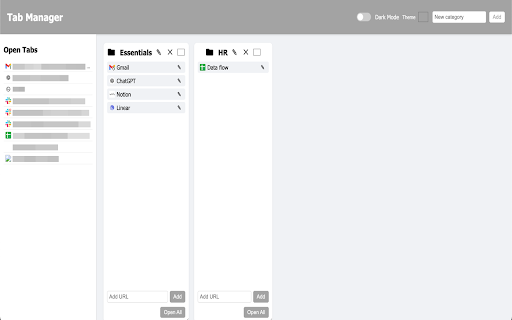 Tab Manager Dashboard from Chrome web store to be run with OffiDocs Chromium online Tab Manager Dashboard from Chrome web store to be run with OffiDocs Chromium online