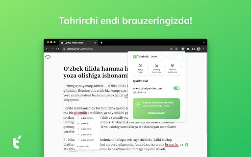 Tahrirchi from Chrome web store to be run with OffiDocs Chromium online Tahrirchi from Chrome web store to be run with OffiDocs Chromium online