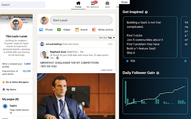 Taplio Stats from Chrome web store to be run with OffiDocs Chromium online Taplio Stats from Chrome web store to be run with OffiDocs Chromium online