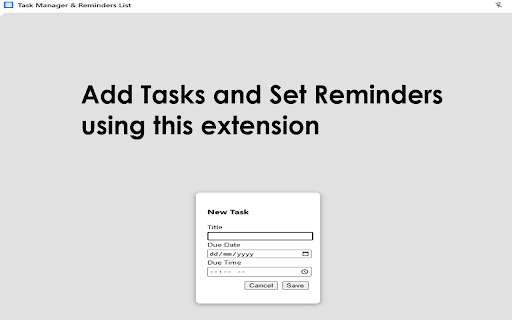 Task Manager Reminders List from Chrome web store to be run with OffiDocs Chromium online Task Manager Reminders List from Chrome web store to be run with OffiDocs Chromium online