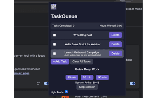 TaskQueue from Chrome web store to be run with OffiDocs Chromium online TaskQueue from Chrome web store to be run with OffiDocs Chromium online