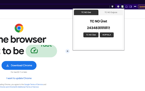 TC Kimlik No Üretici ve Doğrulayıcı from Chrome web store to be run with OffiDocs Chromium online TC Kimlik No Üretici ve Doğrulayıcı from Chrome web store to be run with OffiDocs Chromium online