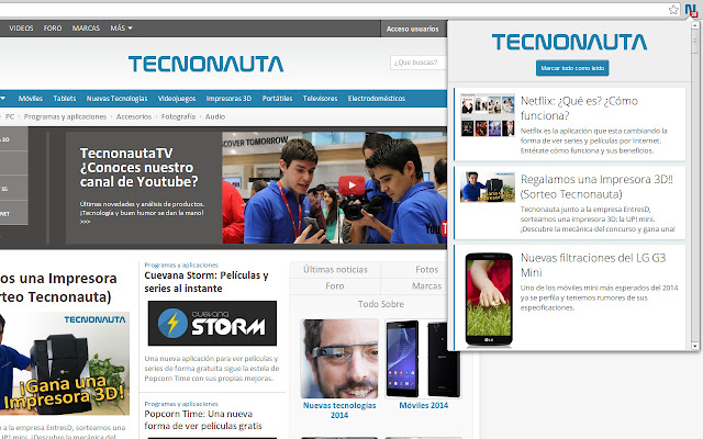 Tecnonauta (Notificador) from Chrome web store to be run with OffiDocs Chromium online Tecnonauta (Notificador) from Chrome web store to be run with OffiDocs Chromium online