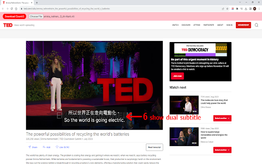 Ted Dual Subtitles from Chrome web store to be run with OffiDocs Chromium online Ted Dual Subtitles from Chrome web store to be run with OffiDocs Chromium online
