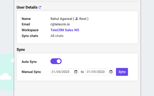 TeleCRM next Sync Chats to CRM for WhatsApp™ from Chrome web store to be run with OffiDocs Chromium online TeleCRM next Sync Chats to CRM for WhatsApp™ from Chrome web store to be run with OffiDocs Chromium online
