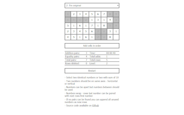 Ten or Equal Number puzzle from Chrome web store to be run with OffiDocs Chromium online Ten or Equal Number puzzle from Chrome web store to be run with OffiDocs Chromium online