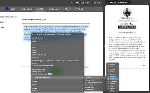 TextCraft AI Assistant from Chrome web store to be run with OffiDocs Chromium online TextCraft AI Assistant from Chrome web store to be run with OffiDocs Chromium online