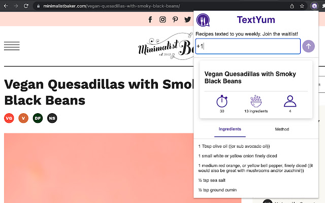 TextYum Recipe Filter from Chrome web store to be run with OffiDocs Chromium online TextYum Recipe Filter from Chrome web store to be run with OffiDocs Chromium online