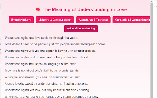 The Meaning of Understanding in Love from Chrome web store to be run with OffiDocs Chromium online The Meaning of Understanding in Love from Chrome web store to be run with OffiDocs Chromium online