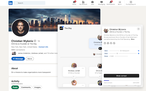 The Org for LinkedIn from Chrome web store to be run with OffiDocs Chromium online The Org for LinkedIn from Chrome web store to be run with OffiDocs Chromium online